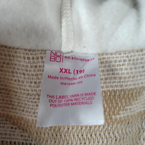 No Boundaries Cream and White Jacket With Hood - Picture 2 of 4